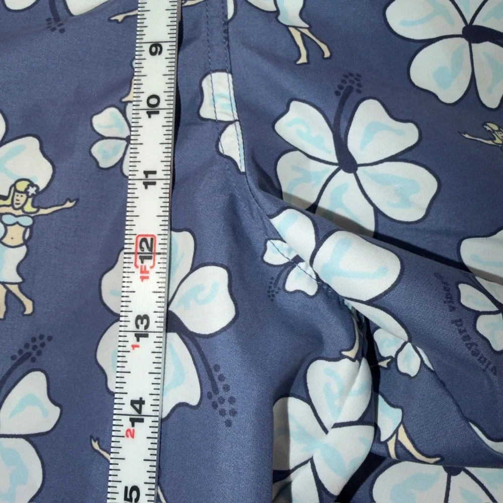 Vineyard‎ Vines Mens Blue Hula Girl Hibiscus Floral Swim Trunks Size Large
